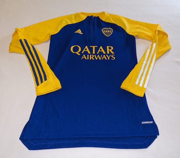 CLUB BOCA JUNIORS SUDADERA DE PRACTICA USADA POR JUGADOR