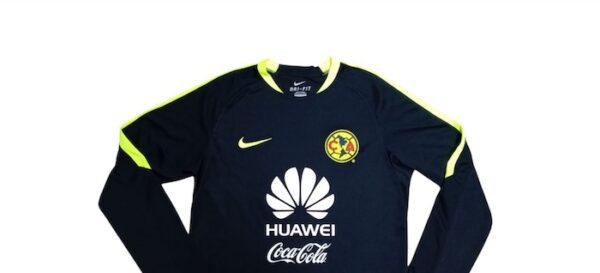 CLUB AMERICA JERSEY DE PRACTICA USADO POR JUGADOR MANGA LARGA - Imagen 2
