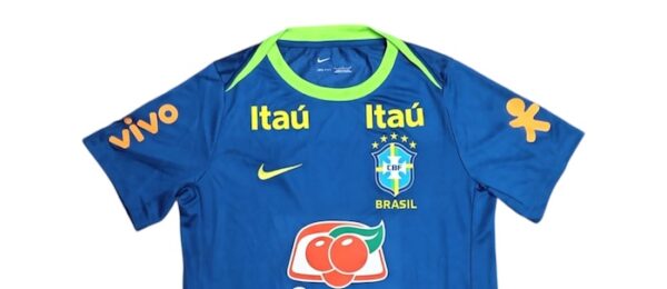 SELECCION BRASIL CAMISETA DE PRACTICA USADA POR JUGADOR - Imagen 2
