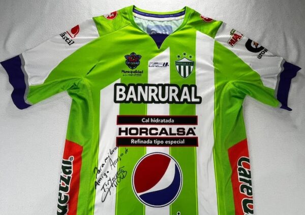 CLUB ANTIGUA GUATEMALA JERSEY MATCH WORN FIRMADA TIN HERRERA - Imagen 2