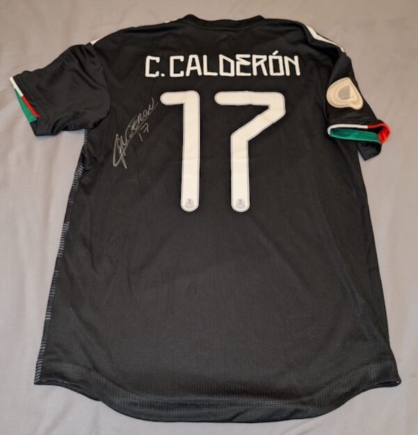 SELECCION MEXICANA JERSEY MATCH WORN FIRMADO CALDERON - Imagen 2