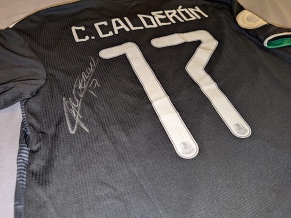 SELECCION MEXICANA JERSEY MATCH WORN FIRMADO CALDERON