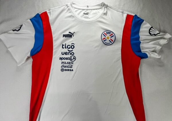 SELECCION PARAGUAY CAMISETA DE PRACTICA USADA POR JUGADOR 2025 - Imagen 2