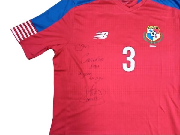 SELECCION PANAMA JERSEY MATCH WORN FIRMADO TITULAR - Imagen 3